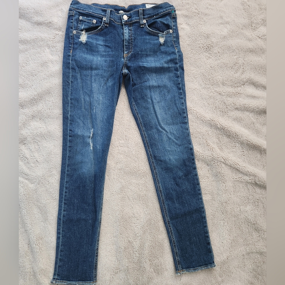 Women's Blue Distressed Jeans